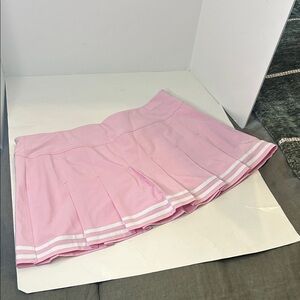 Penguin Pink Pleated Tennis Skirt with White Stripe Trim 🎾🏸